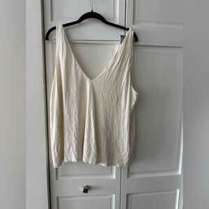 H&M Ivory Double Layer Cami Tank | Size XL | V-Neck Flowy Top